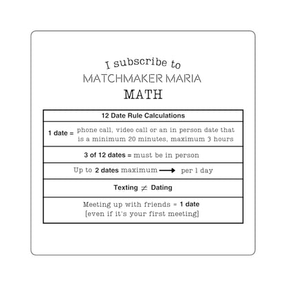Matchmaker Maria Math Sticker (White)