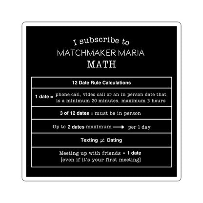 Matchmaker Maria Math Sticker (Black)